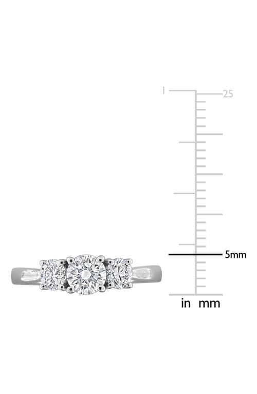 Created Forever Sterling Silver Lab Grown Diamond 3-stone Engagement Ring In Silver