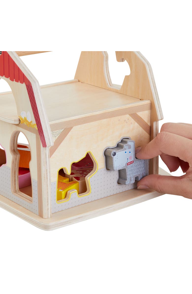 HABA Wooden Farmhouse Shape Sorter Toy with 6 Chunky Animal Blocks - Wooden Montessori Toys for 1+ Year Olds - Stacking Blocks for Toddlers 1-3, Alternate, color, Multi