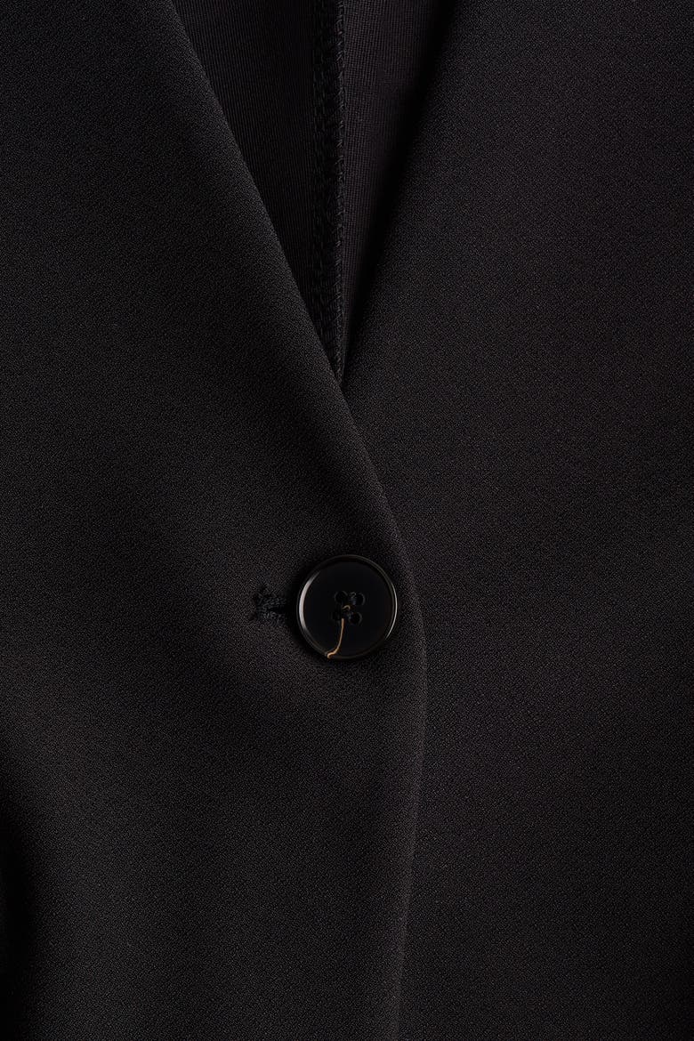 Collarless Jersey Blazer, Alternate, color, Black
