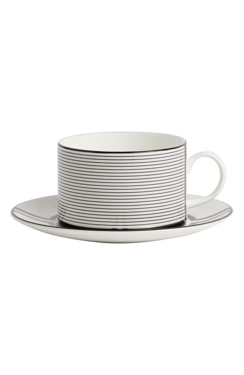 Wedgwood X Vera Wang Luxe Graphite Bone China Teacup & Saucer Set In No Color