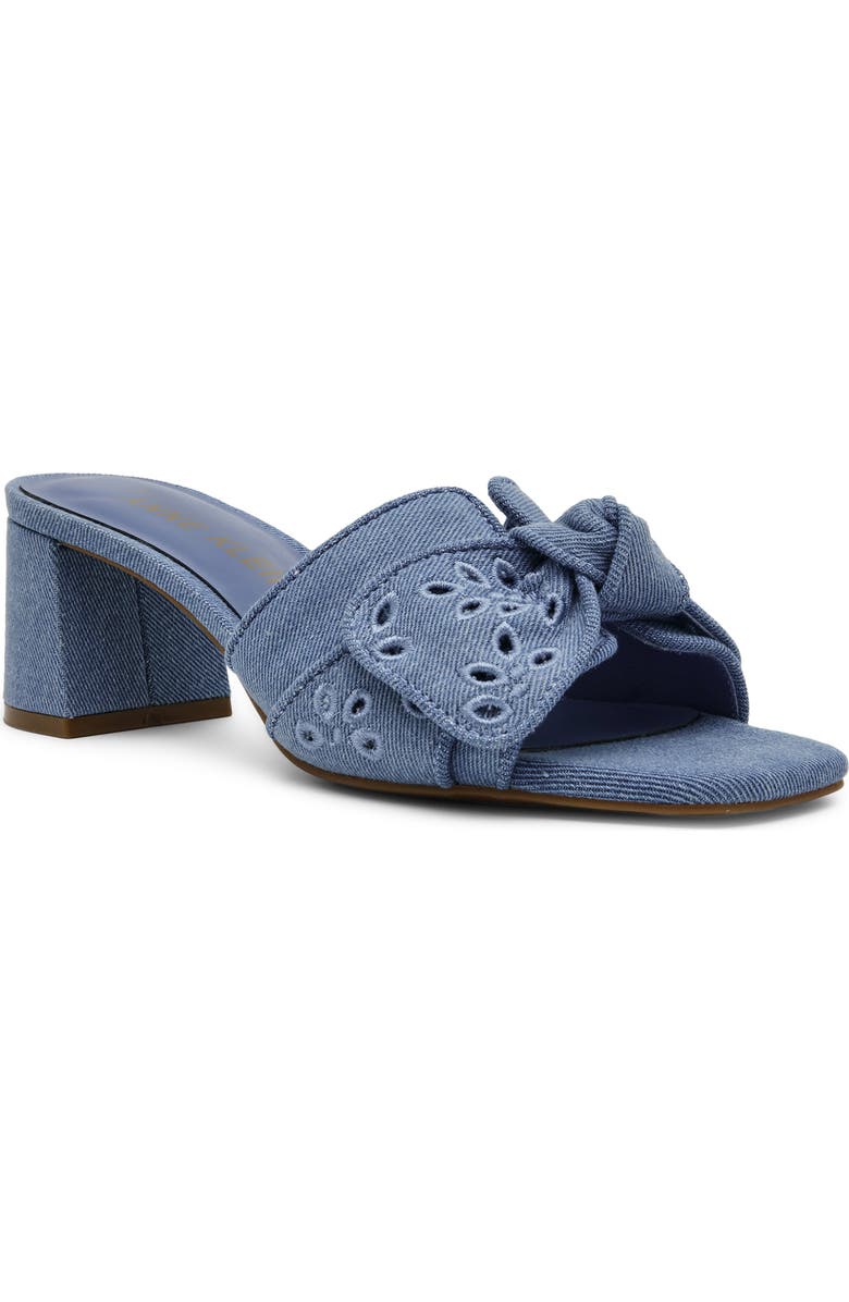 Anne Klein Kizmet Bow Slide Sandal, Main, color, Denim