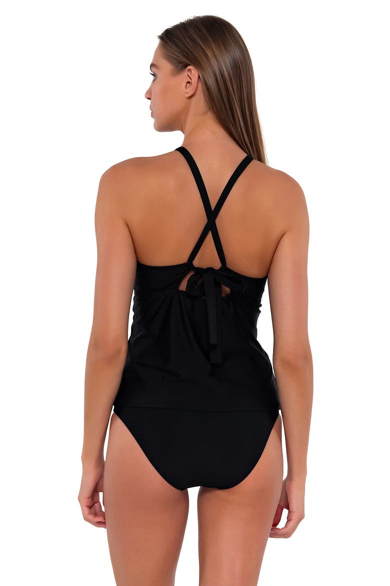 Mia Tankini Swimsuit Top, Alternate, color, Black