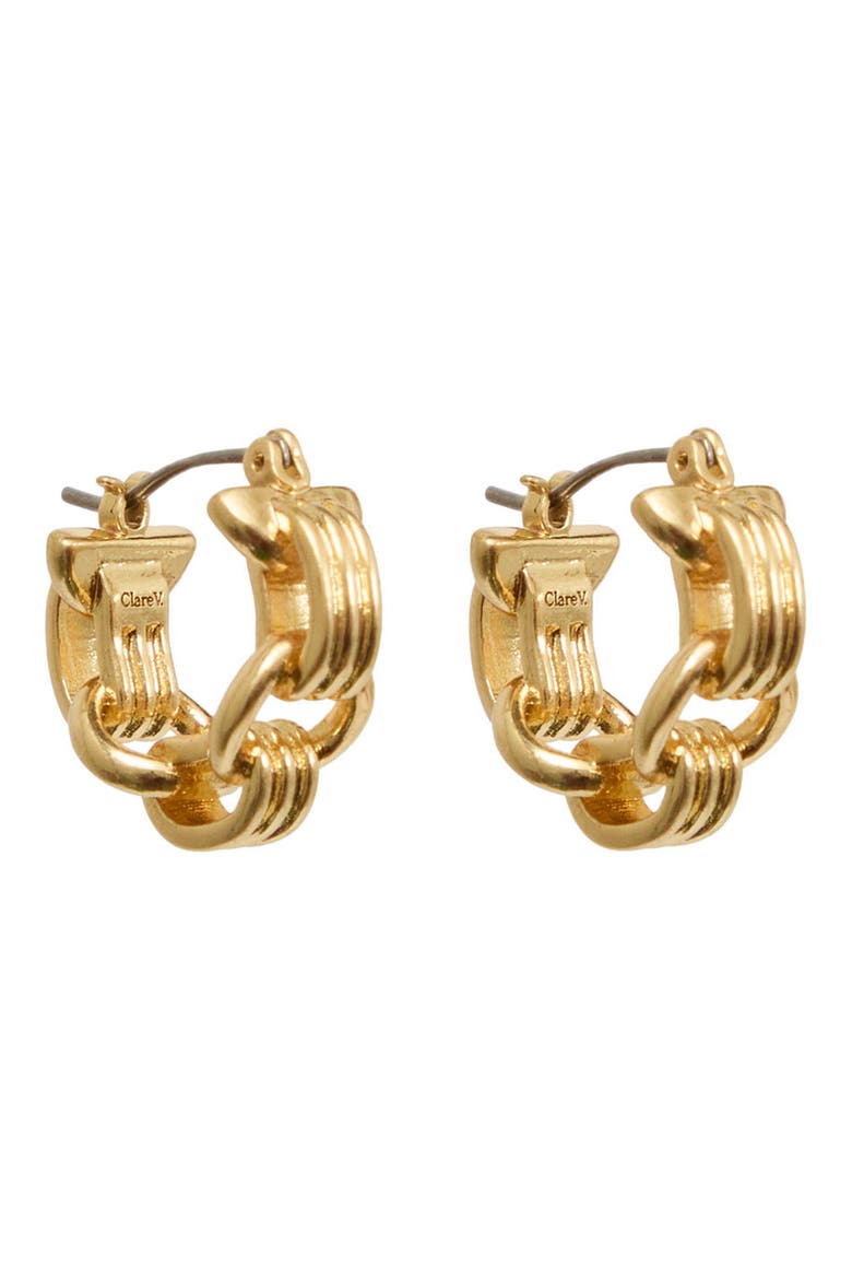 Le Story Chain Hoop Earrings, Main, color, VINTAGE GOLD