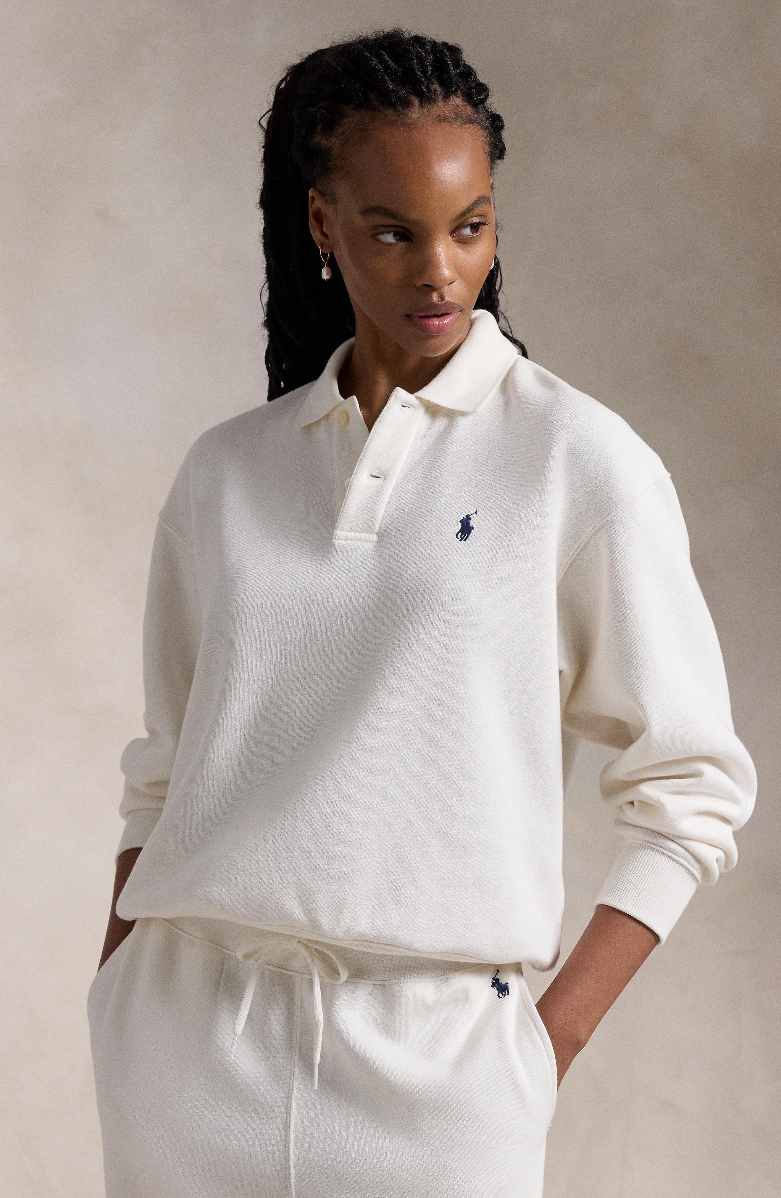 Polo Ralph Lauren Arctic Fleece Polo Sweatshirt (Women) | Nordstrom