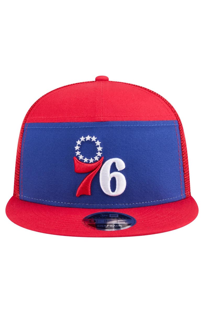 New Era Men's New Era  Royal/Red Philadelphia 76ers Outdoor Split Panel 9FIFTY Snapback Hat, Alternate, color, Royal