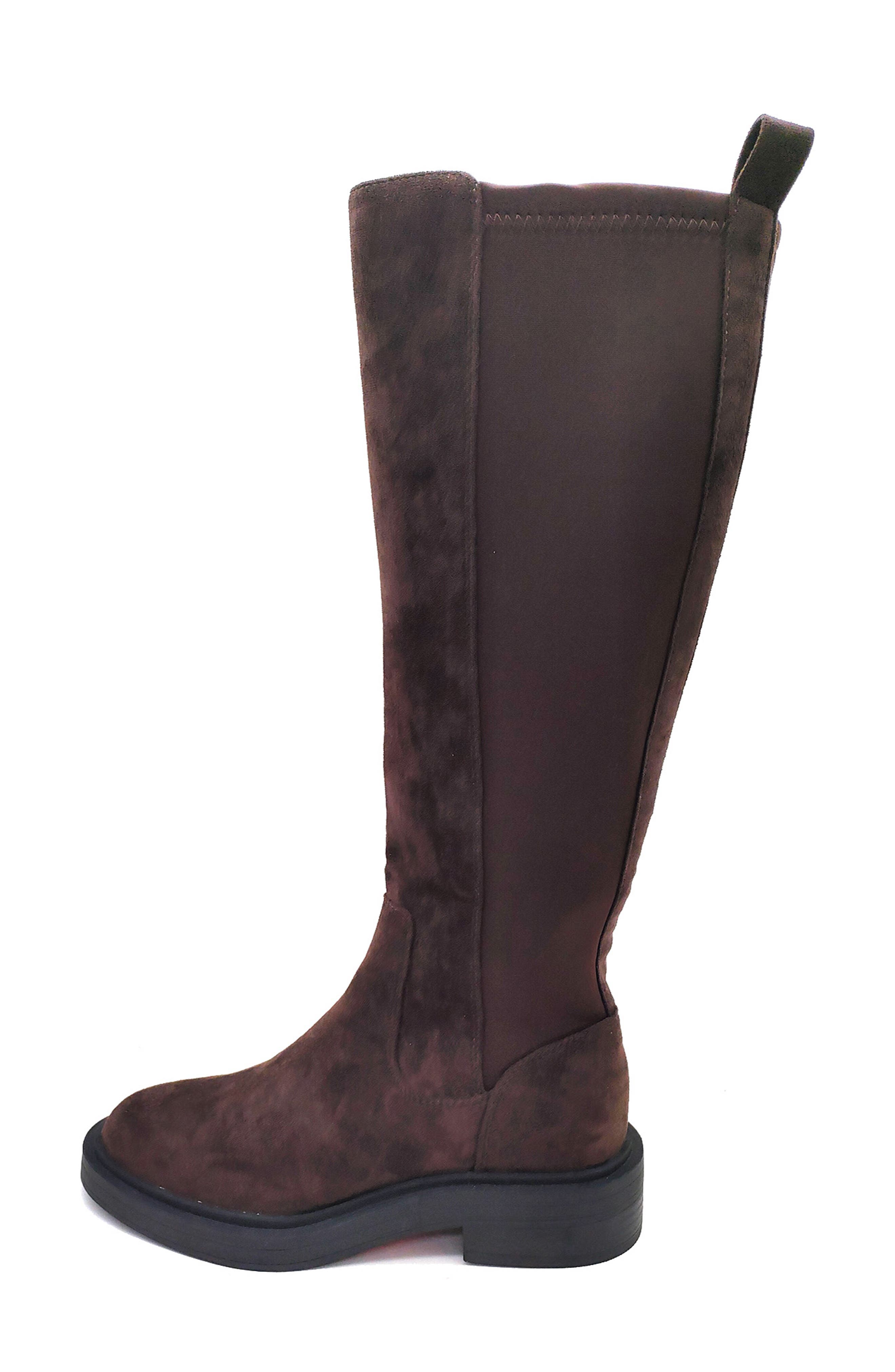 Anabelle Knee High Boot, Alternate, color, CHOCOLATE MICRO