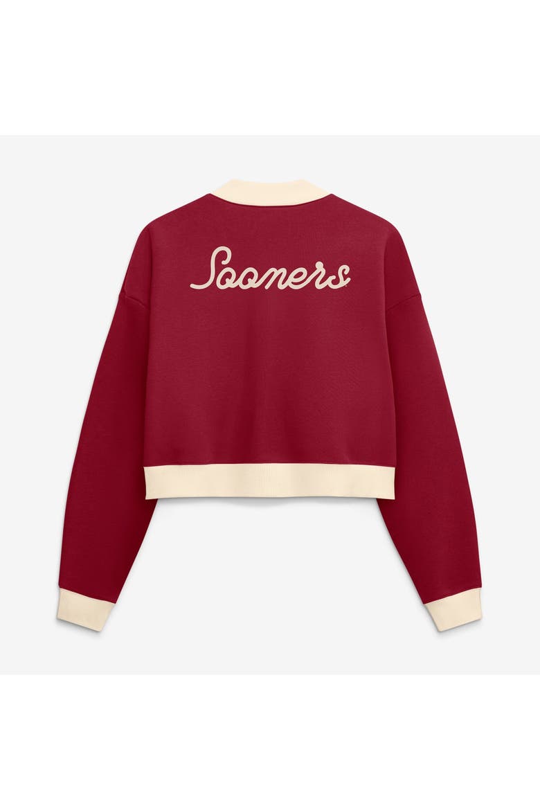 Women's Nike Crimson Oklahoma Sooners Oversized Academic Cropped Full-Zip Bomber Jacket, Alternate, color, Crimson
