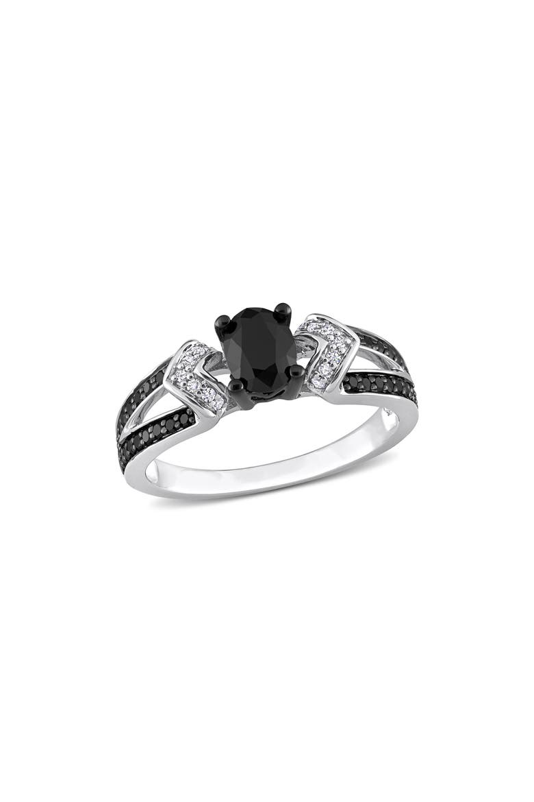 Black & White Diamond Ring, Main, color, BLACK