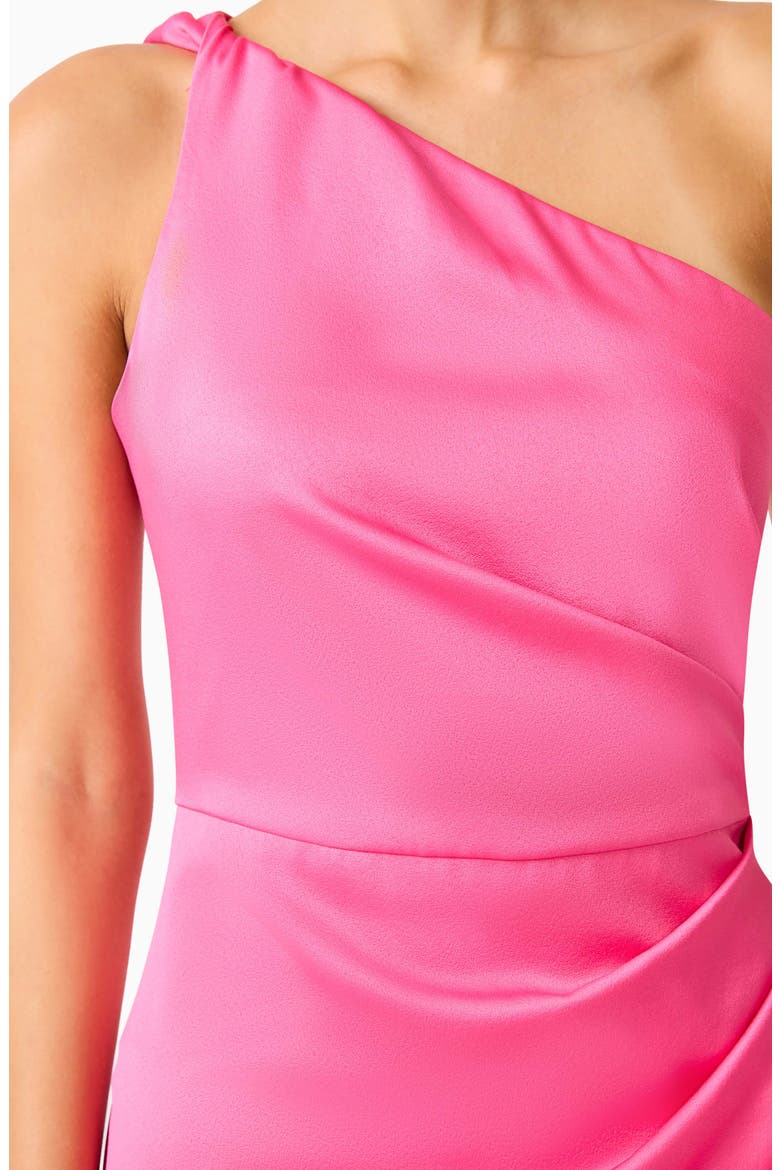 Biarritz One-Shoulder Satin Gown, Alternate, color, MAGENTA PINK