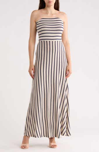 WEST K EI Striped Strapless Maxi Dress