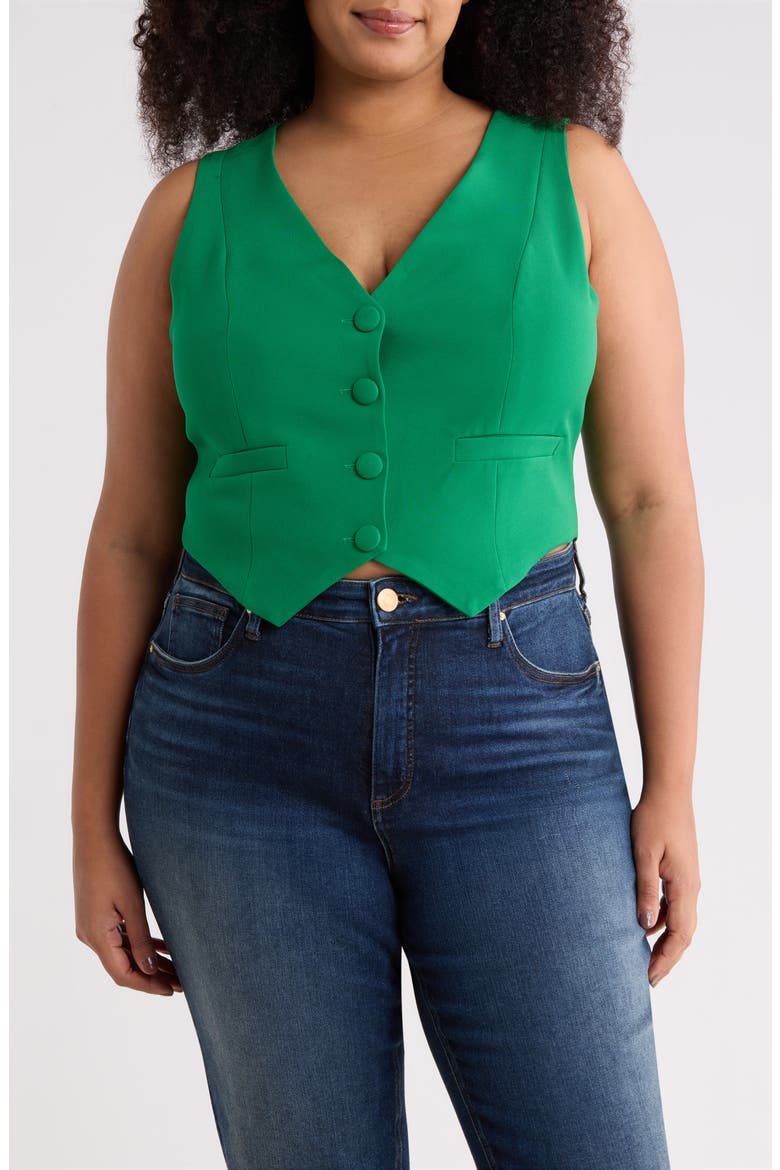 Stretch Woven Vest, Main, color, KELLY-GREEN