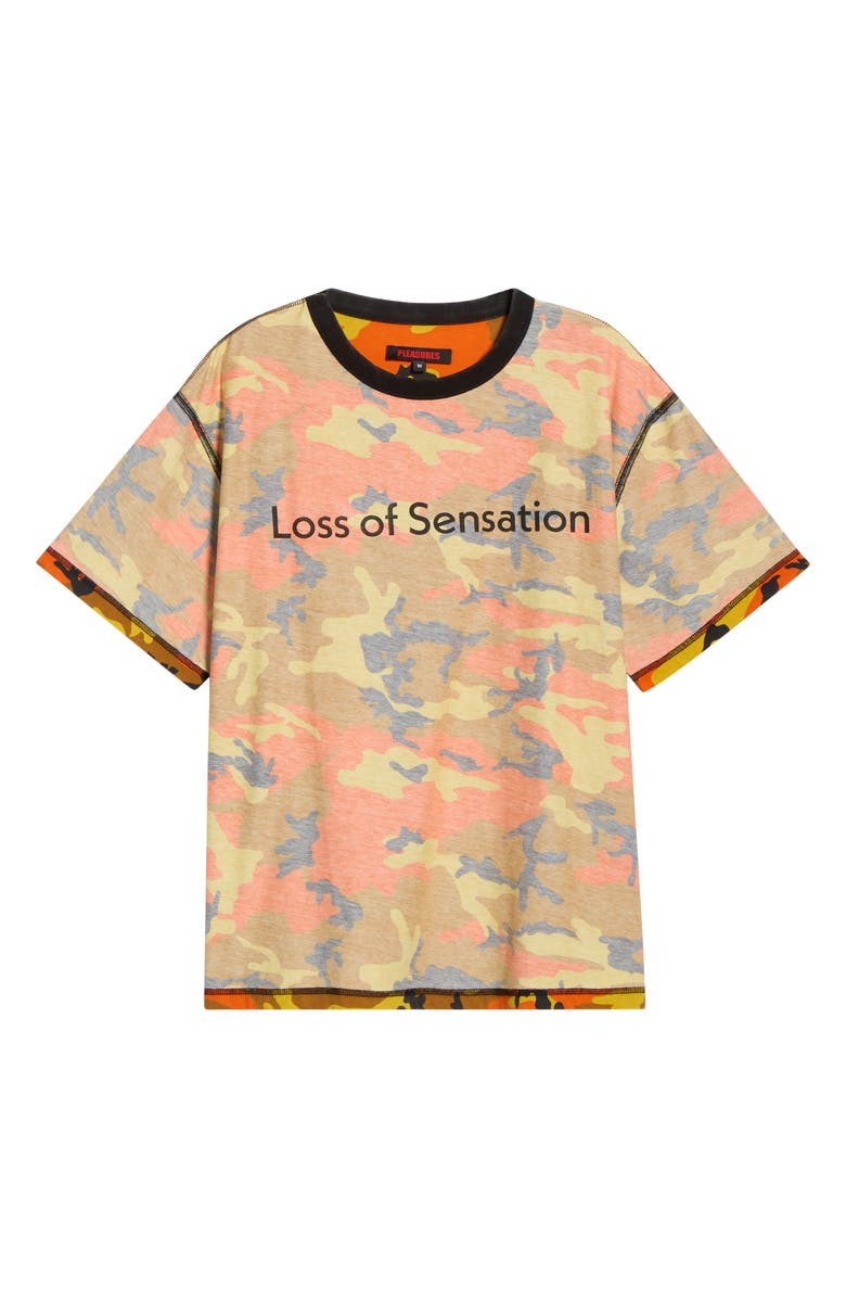 PLEASURES Sensation Camo T-Shirt, Alternate, color, Orange