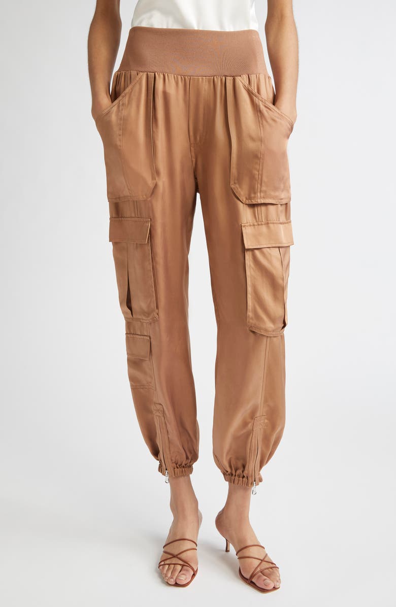 Cinq à Sept Raven Cargo Parachute Pants, Main, color, Brown Sandstone