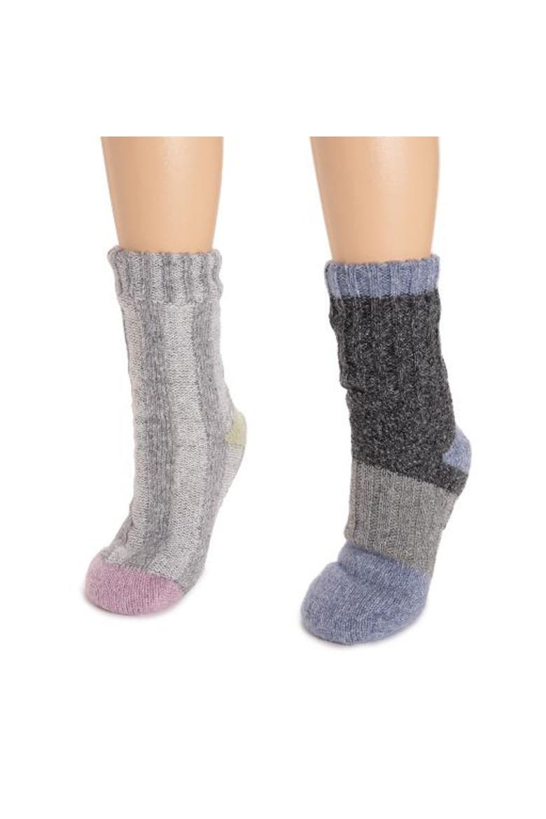Color Blocked Sweater Cabin Socks, Alternate, color, Purple