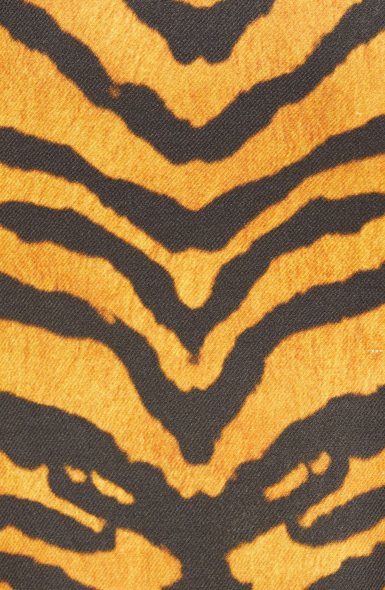 Adam Lippes Tiger Print Stretch Pencil Skirt, Alternate, color,