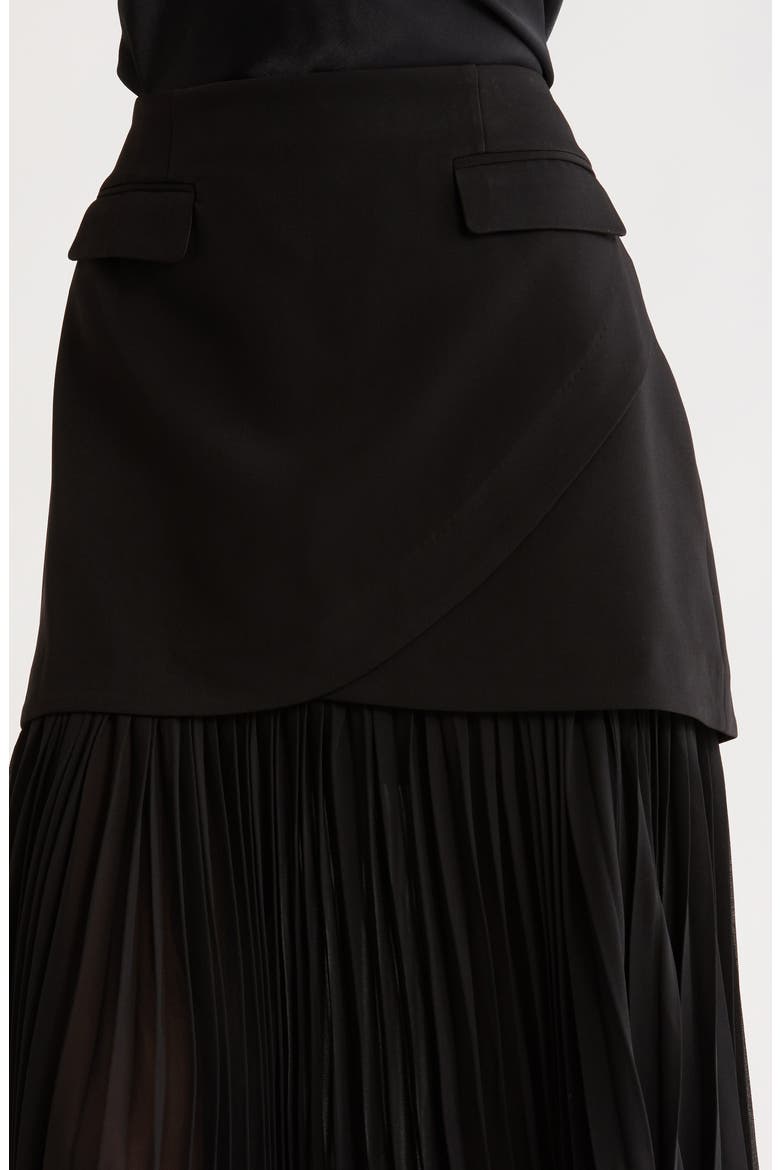 Deaile Contrast Layer Skirt, Alternate, color, BLACK