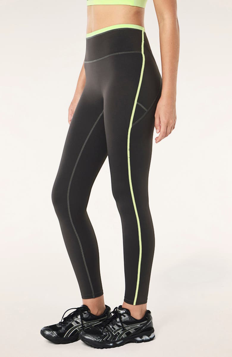 P.E Nation Rapid Pocket Leggings, Alternate, color, Caviar/ Washed Lime