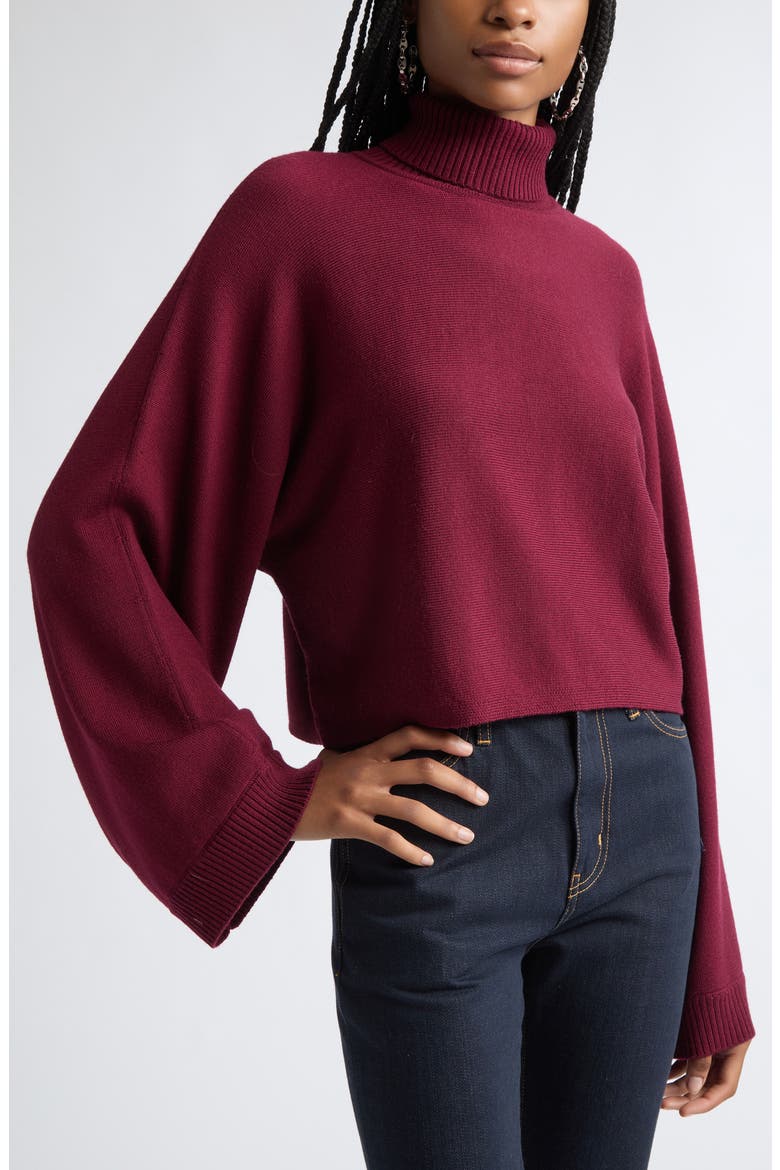 Aaliyah Wool Turtleneck Sweater, Alternate, color, CRANBERRY