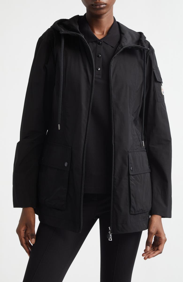 Moncler Leandro Short Hooded Parka, Main, color, Black