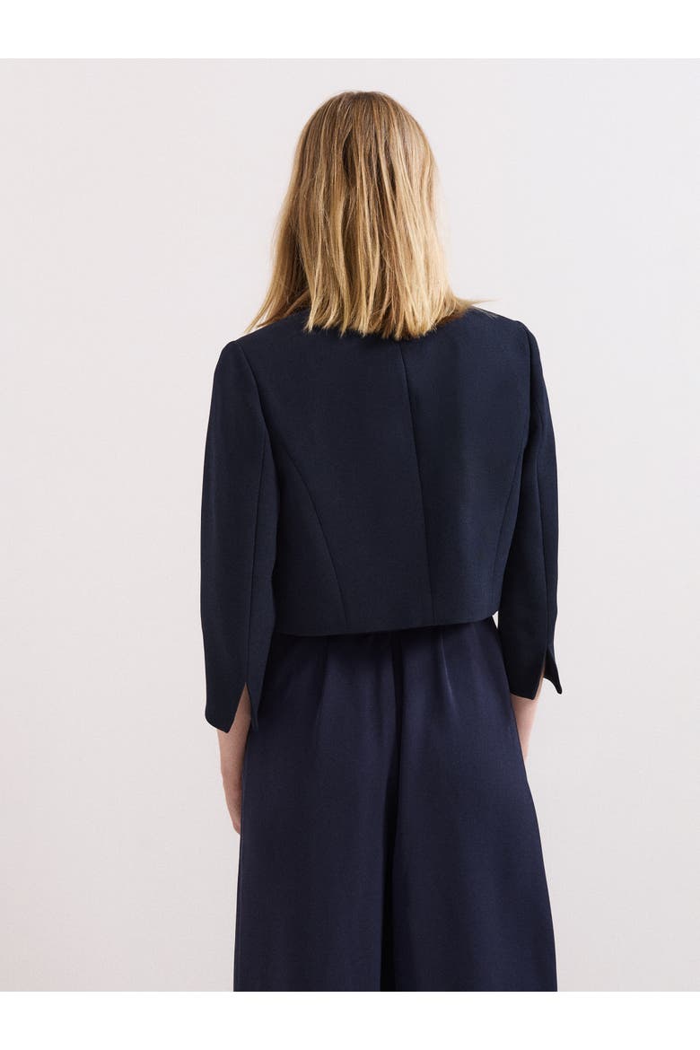 Catherine Cropped 3/4 Sleeve Jacket, Alternate, color, Navy