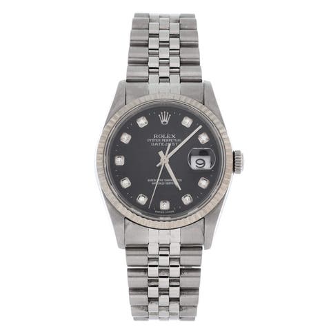 Oyster Perpetual Datejust Automatic Watch Stainless Steel and White Gold with Diamond Markers 36