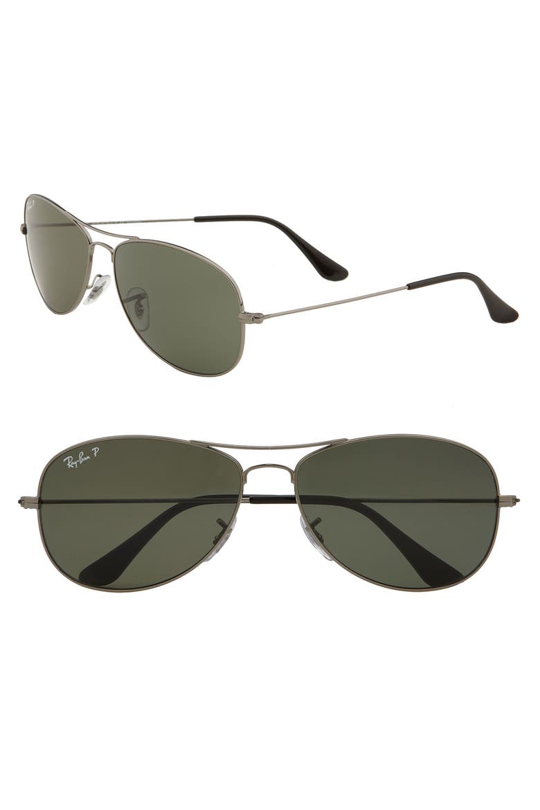 'New Classic Aviator' 59mm Polarized Sunglasses, Main, color, POL GRN