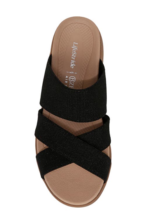 Bzees Lifestride Fiona Wedge Sandal In Black