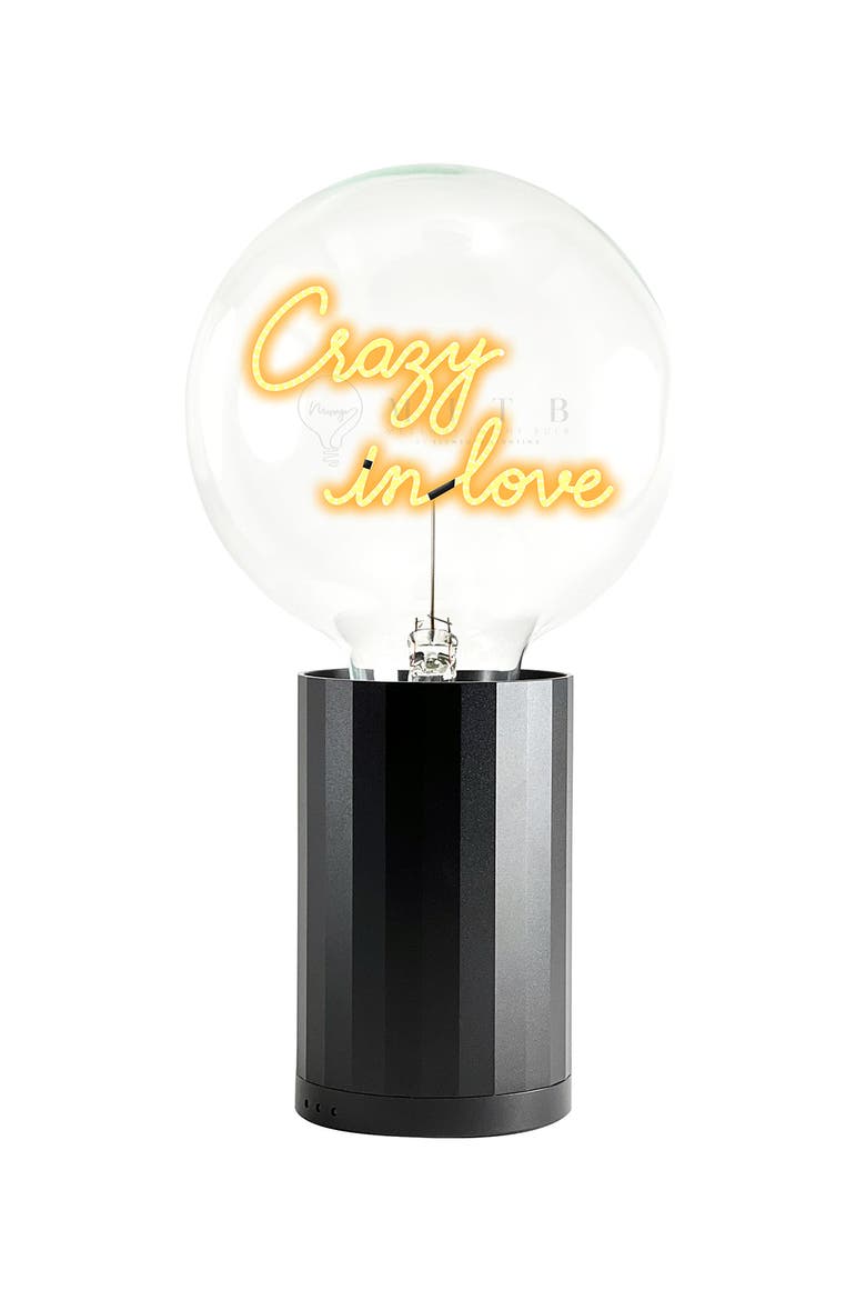 In Love Portable Table Lamp, Main, color, Black