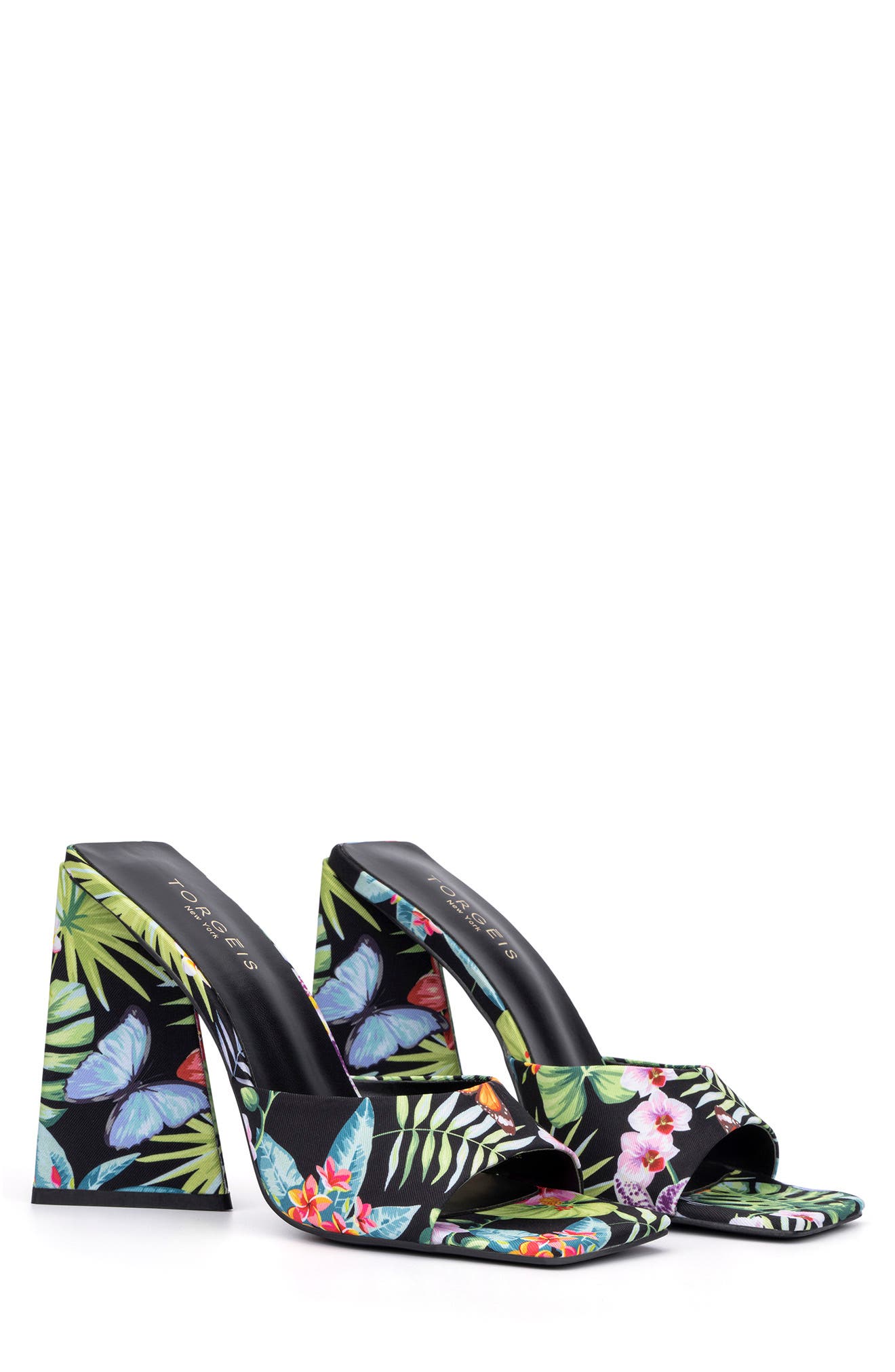 TORGEIS Paradise Tropical Print Block Heel Sandal, Main, color, 