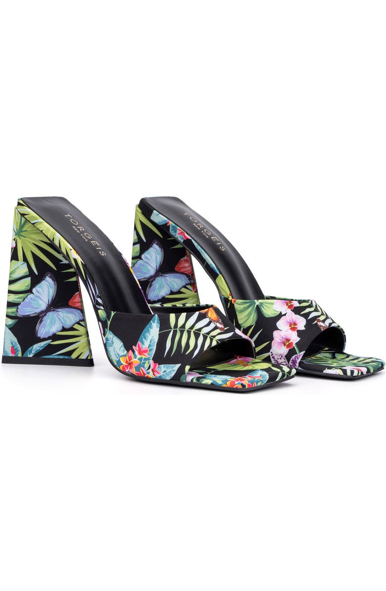TORGEIS Paradise Tropical Print Block Heel Sandal, Main, color,