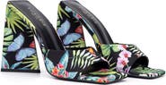 TORGEIS Paradise Tropical Print Block Heel Sandal