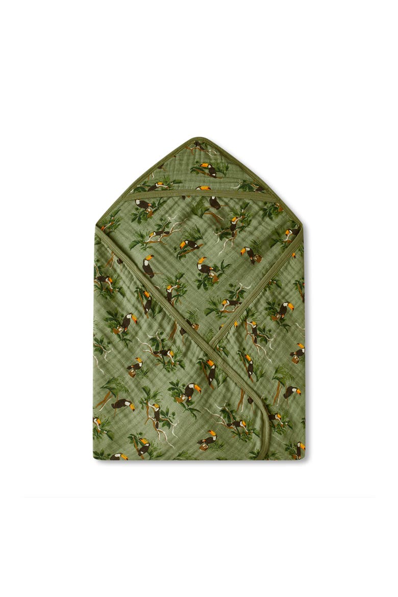 Organic Cotton Hooded Swaddle, Main, color, Toucan