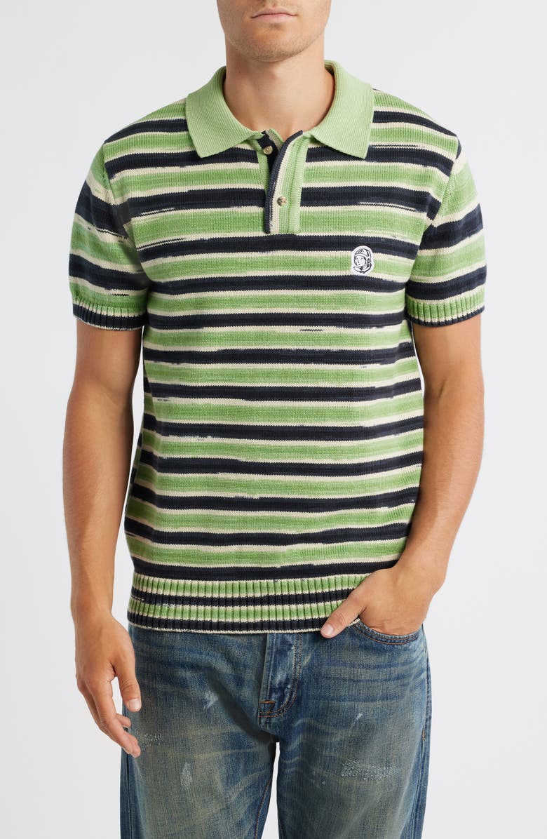 Billionaire Boys Club BB Eclipse Helmet Head Cotton Polo, Main, color, Black/Green