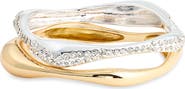 Open Edit Set of 2 Pav Square Bangle Bracelets