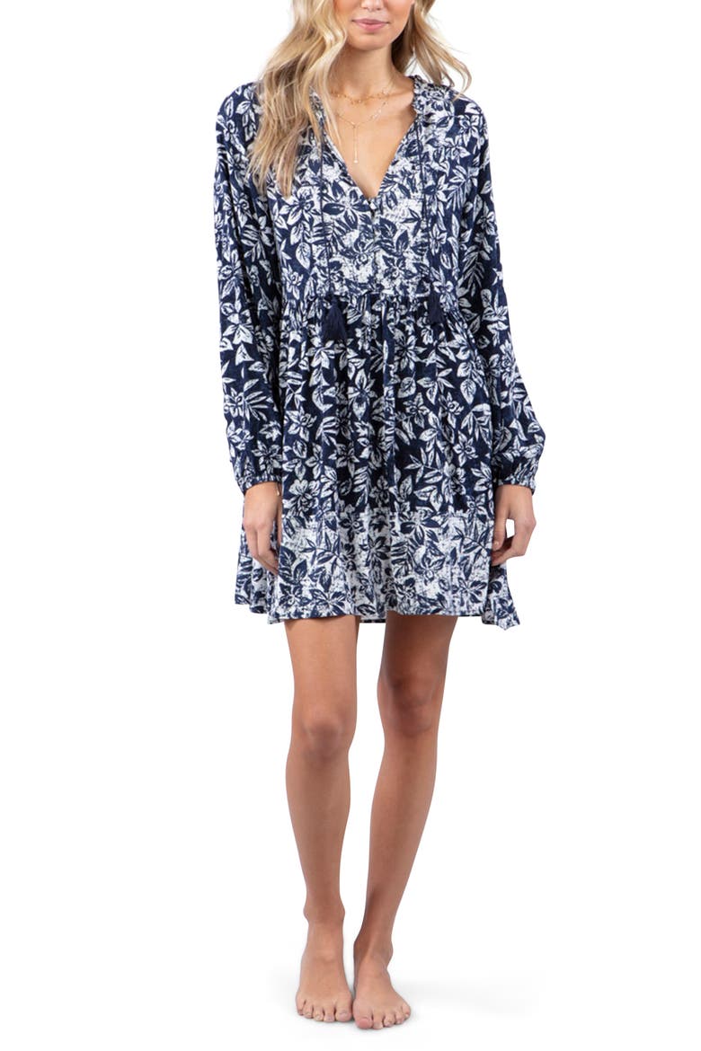 Long Sleeve Swing Dress, Alternate, color, NAVY