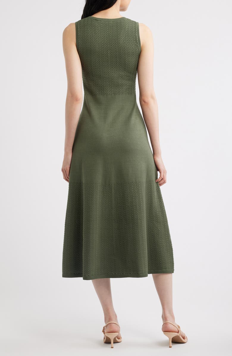 Elie Tahari The Elena Sleeveless Sweater Midi Dress, Alternate, color, Dark Sage