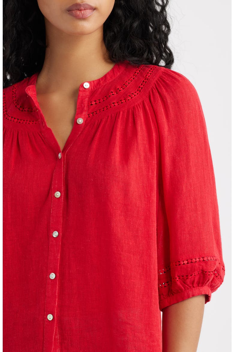 x Giadzy Theia Button-Up Top, Alternate, color, TOMATO
