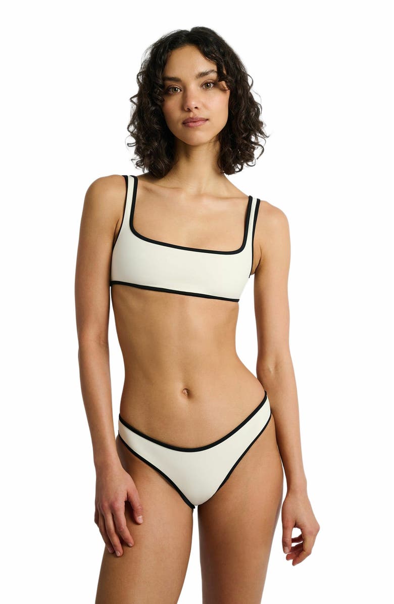 Onia Milly Bikini Bottom, Alternate, color, Egret/Black