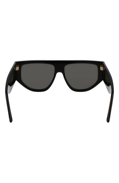 Victoria Beckham B-buckle 55mm Modified Rectangular Sunglasses In Black