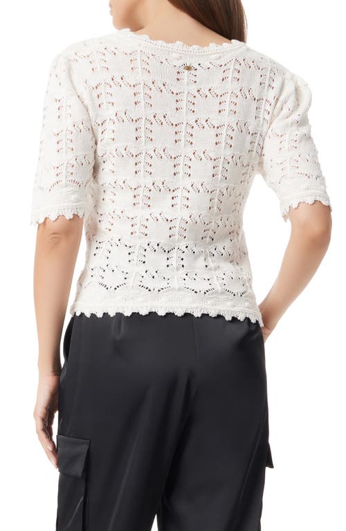 SAM EDELMAN SAM EDELMAN ROBY NOVELTY STITCH COTTON BLEND CREWNECK SWEATER