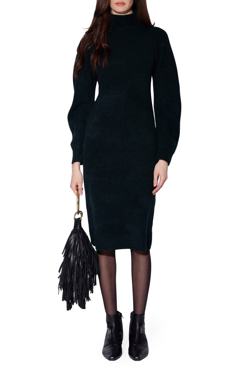 Adaline Long Sleeve Turtleneck Dress, Main, color, TEAL