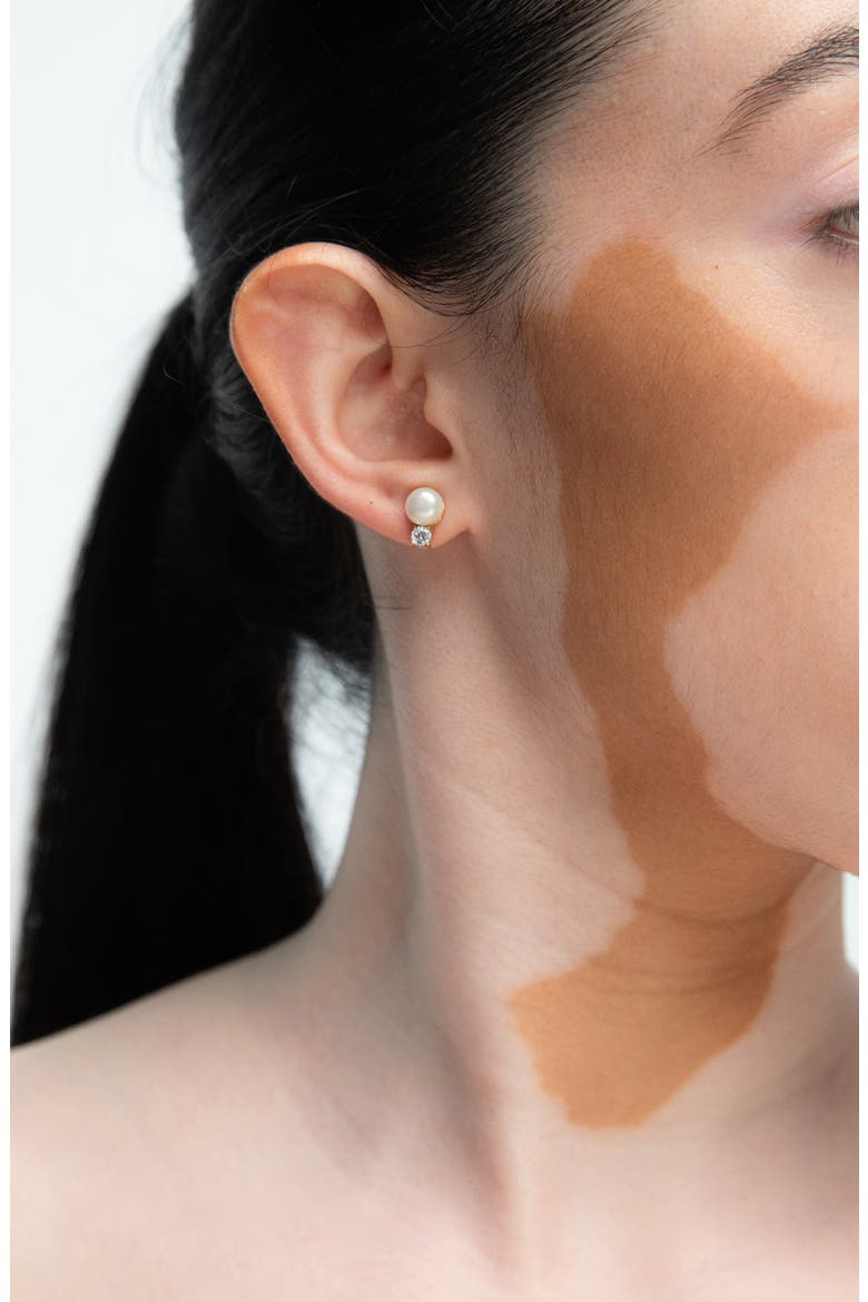Perto Pearl Stud Earring In Gold, Alternate, color, Gold