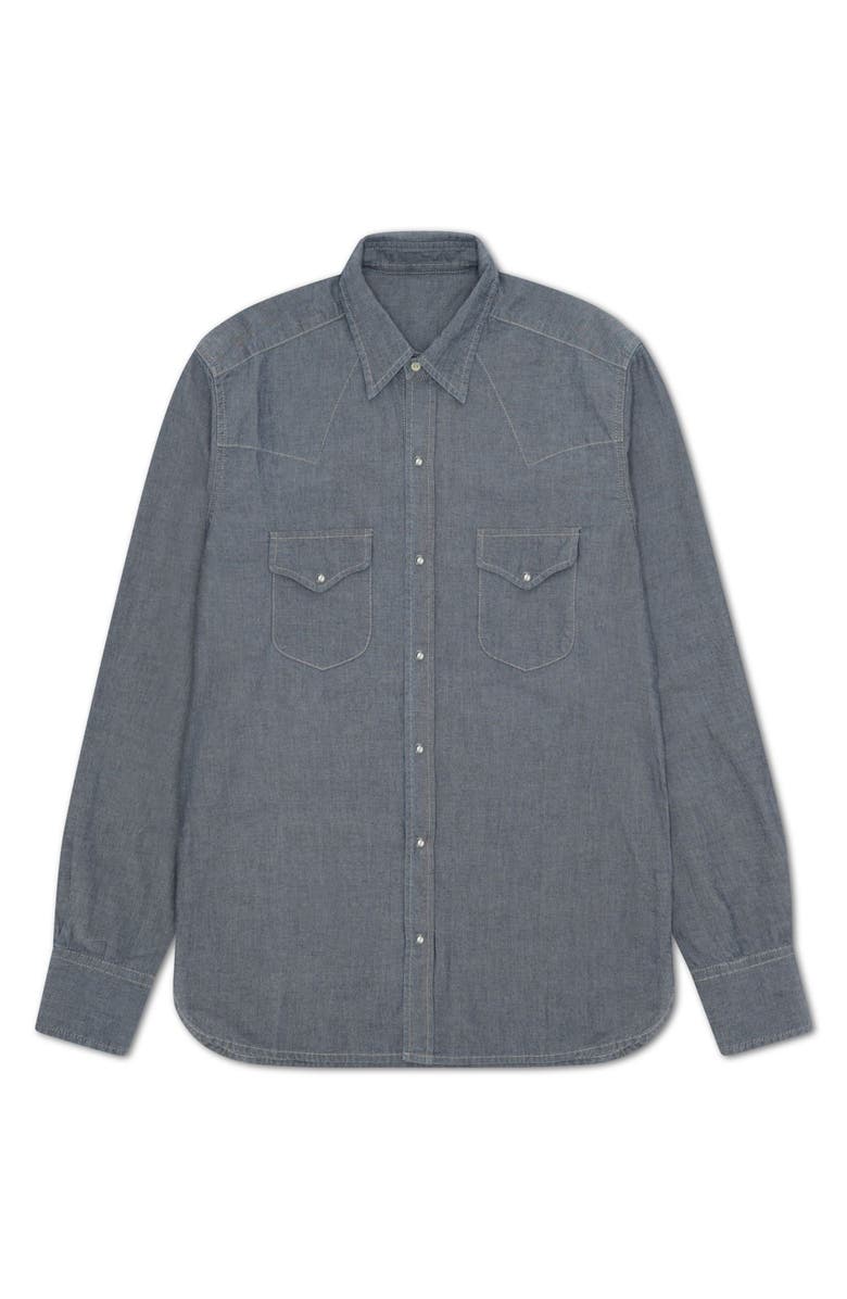 Fortela Texjc Texan Chambray Shirt, Main, color, Stone Wash
