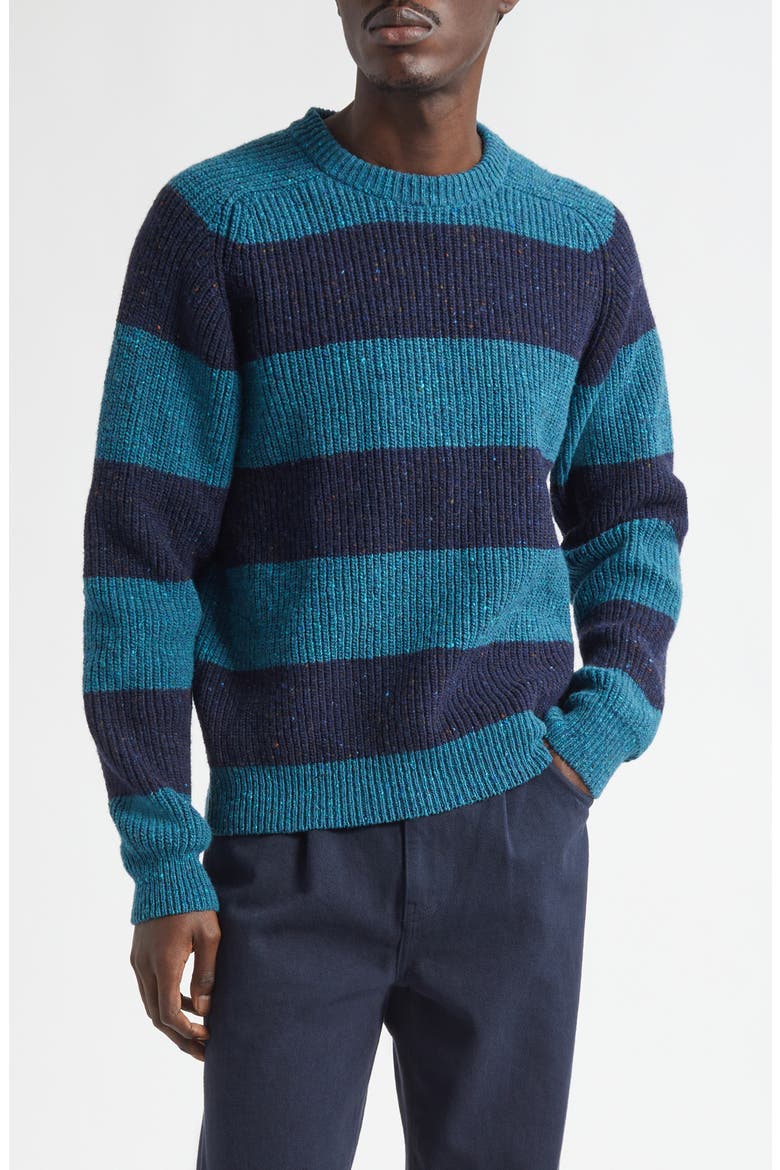 Stripe Donegal Wool Sweater, Main, color, BELTRA / SHERIDAN