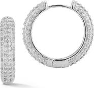 GLAZE JEWELRY Pavé Cubic Zirconia Huggie Hoop Earrings