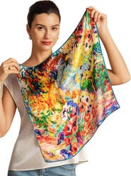 SILKSILKY Pure silk colored square scarf