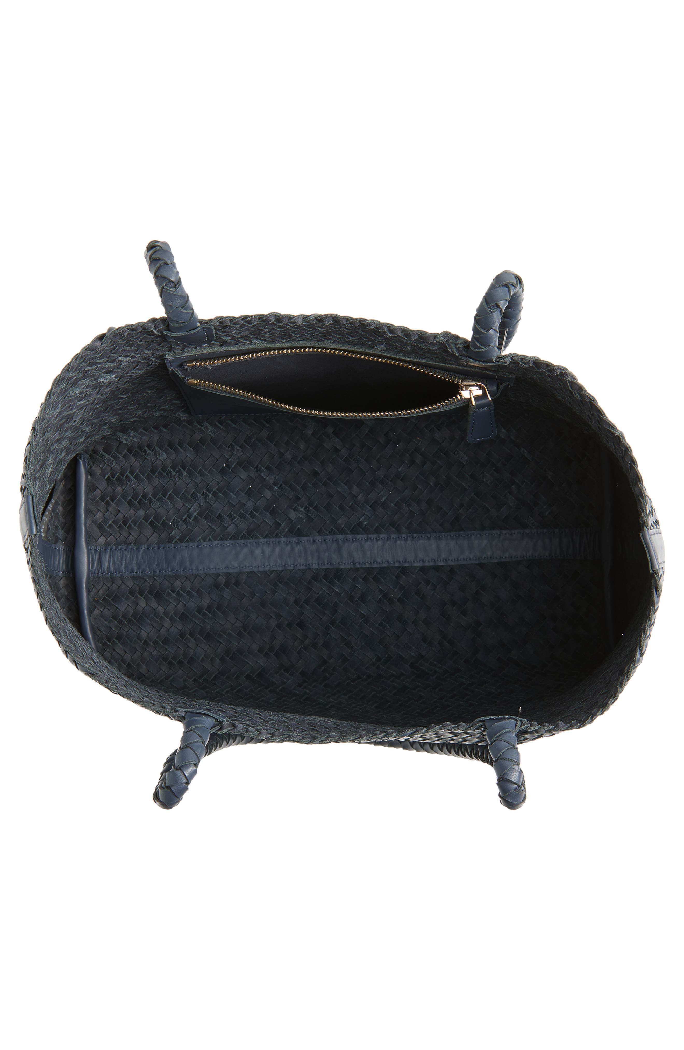 Handwoven Leather Tote, Alternate, color, NIGHTTIME