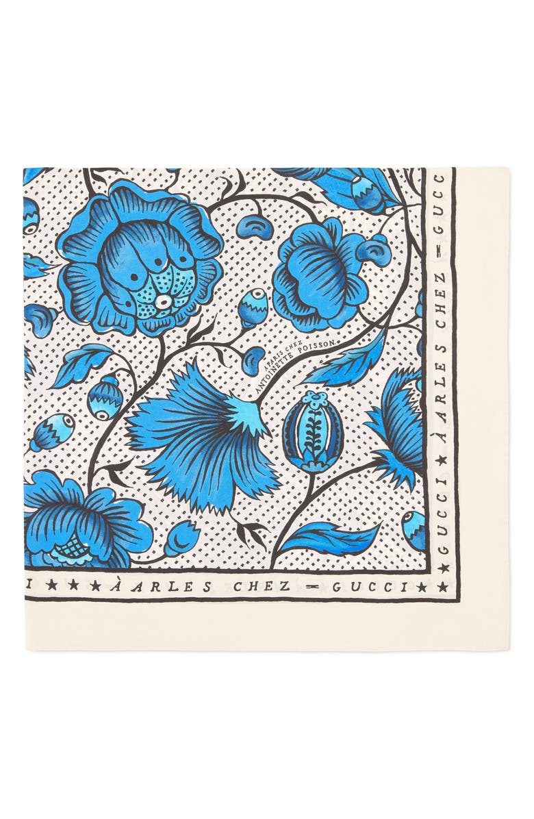 Gucci Alsaciard Floral Silk Twill Scarf, Alternate, color, 