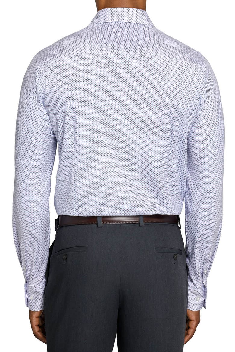 Slim Fit Abstract Cross Reworked Button-Up Shirt, Alternate, color, WHITE/ PINK