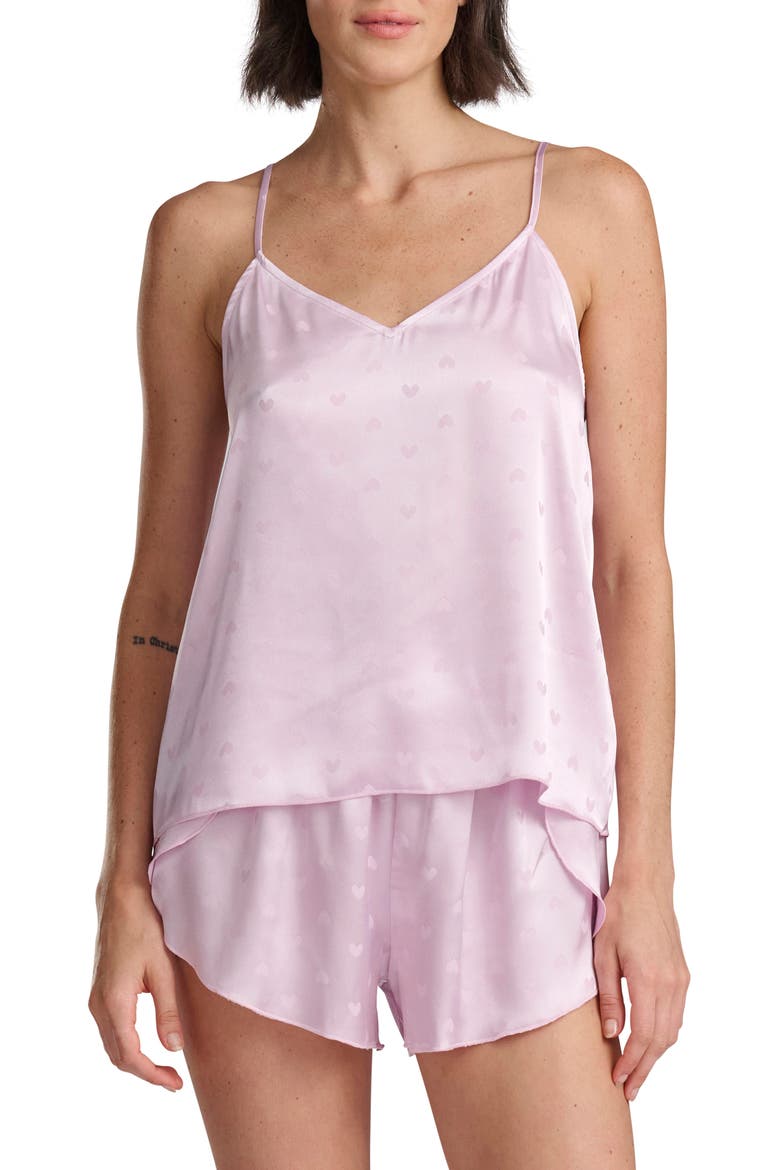 Satin Cami Short Pajamas, Main, color, LILAC SNOW